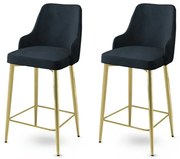Zestaw krzeseł barowych Enox Anthracite and Gold, 2 szt., 2 szt.