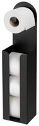 Czarny samoprzylepny stalowy uchwyt na papier toaletowy Agira – Wenko