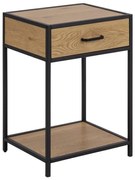 Szafka nocna SARON dąb/czarny