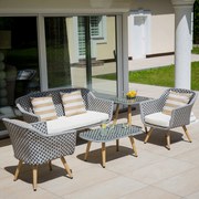 Zestaw mebli ogrodowych Mireille Black &amp; White PATIO