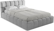 Łóżko 160 x 228 - z tkaniny szenilowej - jasny szary - NALU