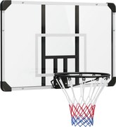 SPORTNOW Kosz do koszykówki z niełamliwą tablicą, regulowany, Indoor &amp; Outdoor, stalowa rama, Czarny