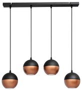 LED Żyrandol na lince MIDWAY 4xGU10/4,8W/230V czarne/miedź