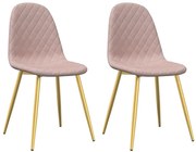 Komplet 2 różowych tapicerowanych krzeseł F7-S03