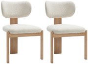 Zestaw 2 krzeseł z welurowej tkaniny i drewna hebanowego - Biały - WILANA