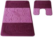 Komplet fioletowych dywaników łazienkowych H4-C70