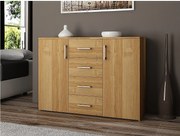 Komoda AKORD K45 Olcha 110 cm 2 drzwi 4 szuflady kolor Olcha mat 4 półki 110x35x80 cm