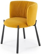 Musztardowe welwetowe krzesło nowoczesne R1-T20