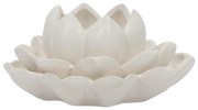 Świecznik na tealight kwiat lotosu z porcelany, 12,5 x 13 x 6,5 cm