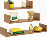 Zestaw 3 półek ściennych w kolorze orzech M4-P34