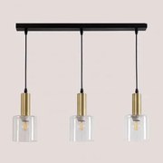 Lampa Sufitowa Wisząca Z Żelaza I Szkła Andaluz Czarna - Sklum