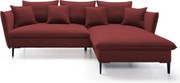 Narożnik GLOSS Prawostronny z funkcją spania, zestaw z poduszkami wolnostojący tkanina RIVIERA 69 Fioletowy WERSAL