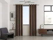 Zaciemniająca zasłona LOOM VELVET 140x250 cm, brązowa Zawieszanie: Metalowe pierścienie