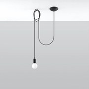 Lampy wiszące loft Speis, tkanina/stal - 1 źródło światła 4000K - L.300 x H.150 cm - czarny