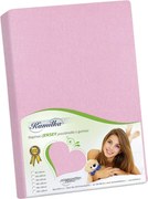 Prześcieradło z dżerseju Kamilka różowy, 120 x 200 cm