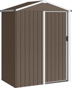Outsunny Metalowy Składzik Ogrodowy 1,1 m², Schowek z Dwuspadowym Dachem, Przesuwnymi Drzwiami i Rękawicami, 136 x 87 x 179 cm | Aosom PL