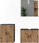 Zestaw mebli łazienkowych antracyt/artisan 80x30x59 irma