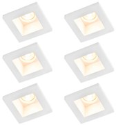 Zestaw 6 reflektorów wpuszczanych białych 12 cm kwadratowych - Gypsy Stucco