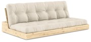 Szarobeżowa lniana rozkładana sofa 196 cm Base – Karup Design