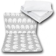 Pościel 135x100 Do łóżeczka 140x70 Poszewki Z Wypełnieniem - Szare Słonie