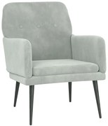 Jasnoszary tapicerowany welurem fotel Z0-T40