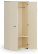 Szafa ubraniowa biurowa PRIMO WOOD, 1 półka, drążek do szafy, 800 x 500 x 1781 mm, brzoza