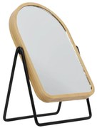 Lusterko do makijażu w bambusowej ramie, powiększające, obrotowe