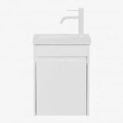 Zestaw Wiszących Mebli Łazienkowych Zintegrowany Z Umywalką Narek Biała & Bezlusterkowiec & Biała ↑20 Cm - Sklum