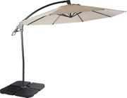 Parasol z lampą MCW-D14,  kremowo-biały z podstawą