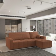 Masseno Narożnik VOLIRA z funkcją spania i pojemnikiem na pościel Narozniki L, Rozkładana sofa - Miedziany, QUELLE 54
