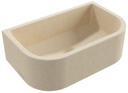 Umywalka betonowa półokrągła wisząca / nablatowa bez otworu na baterię 49 x 30 cm PALANGA | różne kolory : Kolor - Kość słoniowa/Ecru, Typ montażu - nablatowa