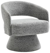 Obrotowy fotel z szarej aksamitnej tkaniny j FEDOTE