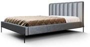Łóżko tapicerowane Millo bez pojemnika szare, welur