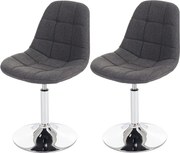 Krzesło do jadalni MCW-A60 (zestaw 2 sztuk), tekstylny jasnoszary