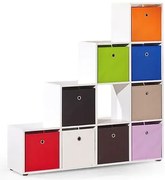 Regał Nowoczesny Biały Schodkowy A0-L36