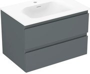 Mexen Orio szafka łazienkowa 70 cm z umywalką Vela, 2 szuflady, grafit mat/biała mat - 91A10-07047-2-BFF66-W23M01