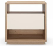 Kremowa/w naturalnym kolorze szafka nocna w dekorze dębu Dennis – Marckeric