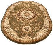 Zielony owalny dywan w stylu retro M0-H35