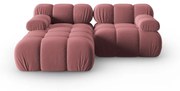 Różowa aksamitna sofa 191 cm Bellis – Micadoni Home