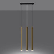 Lampy wiszące nowoczesny Brill, stal - 3 źródło światła 3000K - L.30 x H.90 cm - złoty połysk