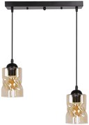 Czarna regulowana lampa wisząca szkło bursztynowe - 3X Z024 M1-K88