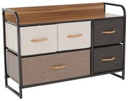 Komoda z szufladami z tkaniny HAZEL TYP 4, brązowy, S