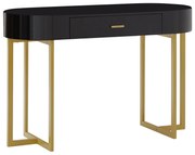 Biurko konsola z 1 szufladą - Lakierowana płyta MDF i metal - Czarny i złoty - TORELI marki Pascal Morabito