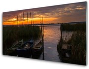 Obraz Akrylowy Łódki Morze Trawa Krajobraz