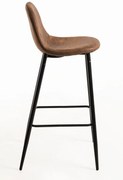 Zestaw 4 stoków Black Teok Leatherette Brown Vintage