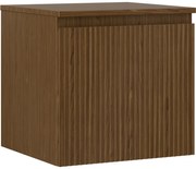 Mexen Rivel szafka łazienkowa podumywalkowa 50 cm z blatem, 1 szuflada, ryflowana , orzech - 91A20-05047-1-BFC86
