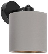 Czarny kinkiet LED z szarym abażurem WD-C-1010SC-GR jednopunktowy indu