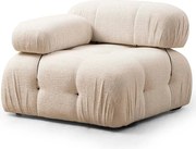 Elegancki fotel 1-osobowy, kolor kremowy, 95x95x75 cm | Konstrukcja z drewna bukowego i płyty wiórowej, 100% poliester, zdejmowane oparcie i podłokietniki | Idealny