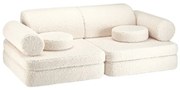 Kremowa sofa dla dzieci z materiału bouclé 132 cm Settee – Wigiwama