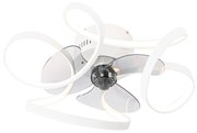 Biały Wentylator sufitowy z lampą w komplecie z LED i pilotem - MandyDesignerski Oswietlenie wewnetrzne
